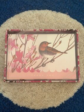 Bird and Pink Floral Thank You Card Set